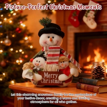 Charming 12in Plush Snowman Decor for Festive Cheer