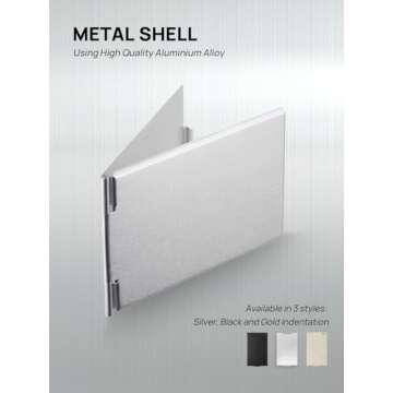 MIRRORNOVA Portable Folding Mirror, Ultra-Slim Durable Makeup Mirror, Small Tabletop Mirror for Travel, Aluminum Shell, Mini Size, 4.7"