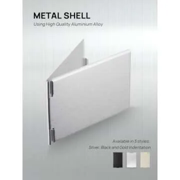 MIRRORNOVA Portable Folding Mirror, Ultra-Slim Durable Makeup Mirror, Small Tabletop Mirror for Travel, Aluminum Shell, Mini Size, 4.7"