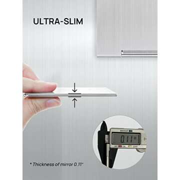 MIRRORNOVA Portable Folding Mirror, Ultra-Slim Durable Makeup Mirror, Small Tabletop Mirror for Travel, Aluminum Shell, Mini Size, 4.7"