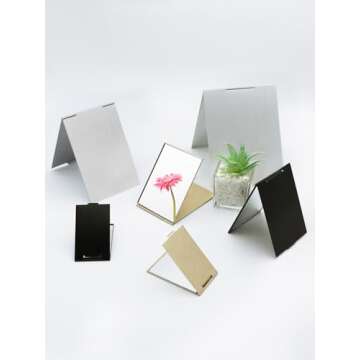 MIRRORNOVA Portable Folding Mirror, Ultra-Slim Durable Makeup Mirror, Small Tabletop Mirror for Travel, Aluminum Shell, Mini Size, 4.7"