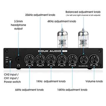 HiFi Vacuum Tube 5-Band EQ Preamp Equalizer XLR Pre-Amplifier Home Headphone Amp (T8)