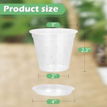 YOPIKUU Orchid Pot Set - 8 Packs of 3 Inch Durable Pots