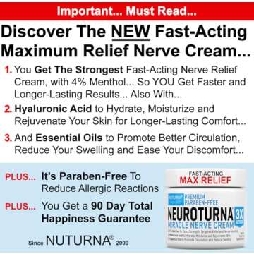 Neuropathy Nerve Relief Cream - Premium Nerve Cream 3X Action for Targeted Relief and Soothing Nerve...