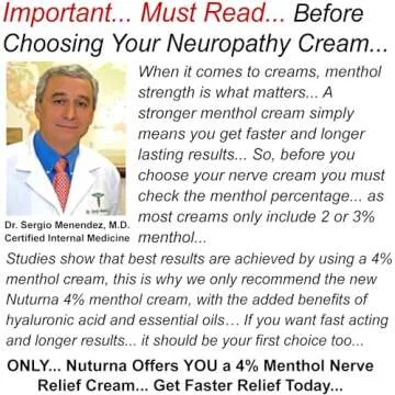 Neuropathy Nerve Relief Cream - Premium Nerve Cream 3X Action for Targeted Relief and Soothing Nerve Comfort - Maximum Strength with 4% Menthol Arnica MSM for Feet Hands Legs Toes & Back - Large 4 Oz