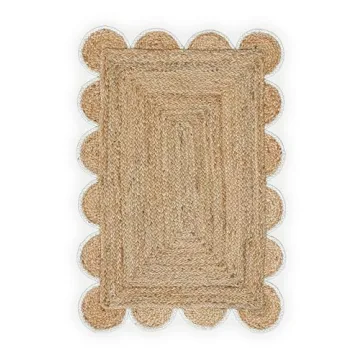 Weaving Village Rug: Handmade Scalloped Jute Decor