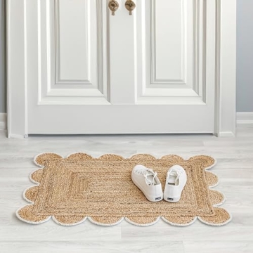 Weaving Village Rug: Handmade Scalloped Jute Decor