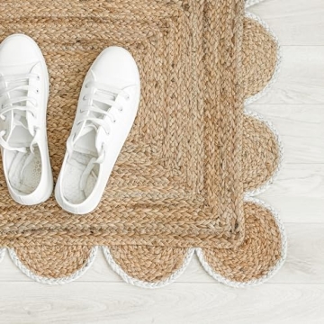 Weaving Village Rug: Handmade Scalloped Jute Decor