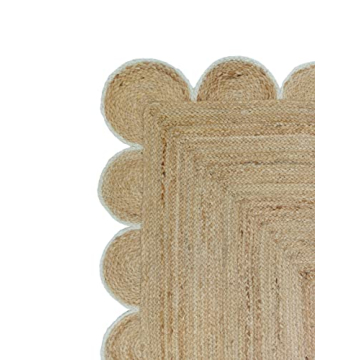 Weaving Village Rug: Handmade Scalloped Jute Decor