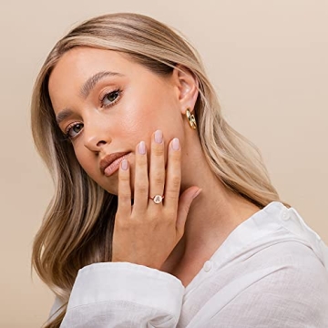 PAVOI 14K Rose Gold Initial Ring Adjustable Stackable