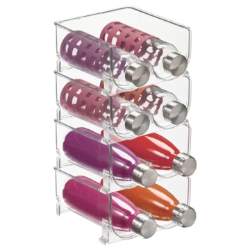 mDesign Stackable Water Bottle Holder Bin for Organized Living