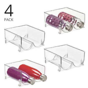 mDesign Stackable Water Bottle Holder Bin for Organized Living