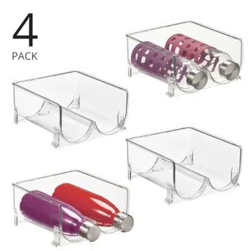mDesign Stackable Water Bottle Holder Bin for Organized Living