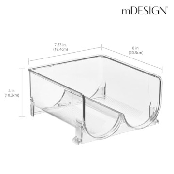mDesign Stackable Water Bottle Holder Bin for Organized Living