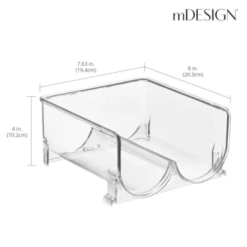 mDesign Stackable Water Bottle Holder Bin for Organized Living