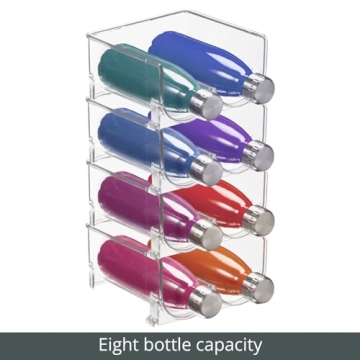 mDesign Stackable Water Bottle Holder Bin for Organized Living