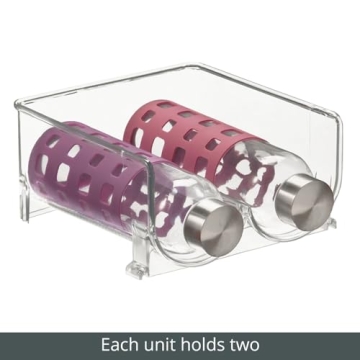mDesign Stackable Water Bottle Holder Bin for Organized Living