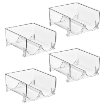 mDesign Stackable Water Bottle Holder Bin for Organized Living