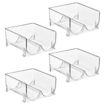 mDesign Stackable Water Bottle Holder Bin for Organized Living