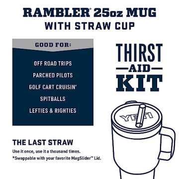 YETI Rambler 26 oz Tumbler with Handle and Straw Lid
