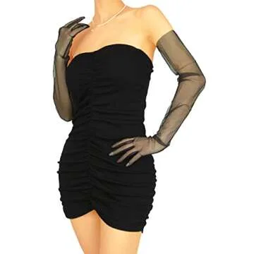 Elegant QRBTSCL Long Tulle Gloves for Special Occasions