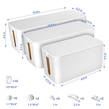 Chouky Cable Organizer Box Set - Neat & Stylish Storage Solution