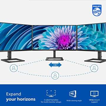 Philips 288E2E 28" Frameless Monitor, 4K UHD 3840x2160 IPS, 120% sRGB, FreeSync, Height Adjustable, VESA, 4Yr Advance Replacement