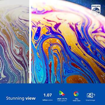 Philips 288E2E 28" Frameless Monitor, 4K UHD 3840x2160 IPS, 120% sRGB, FreeSync, Height Adjustable, VESA, 4Yr Advance Replacement