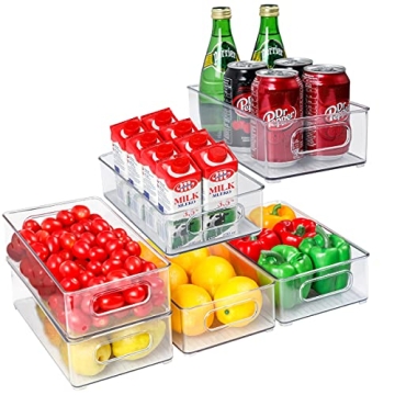 Stackable BPA Free Refrigerator Organizer Bins Set