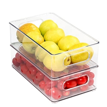 Stackable BPA Free Refrigerator Organizer Bins Set