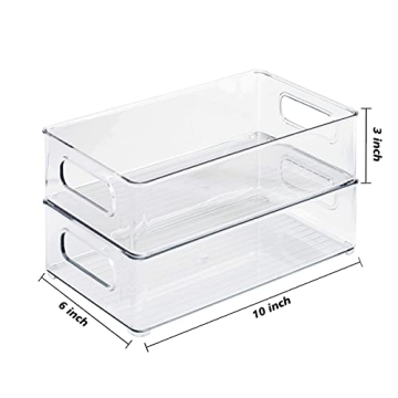 Stackable BPA Free Refrigerator Organizer Bins Set