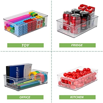 Stackable BPA Free Refrigerator Organizer Bins Set