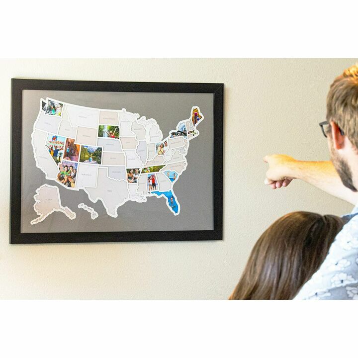 USA Photo Map - 50 States - Frame Optional - Made in USA