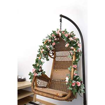 Yebazy 4PCS(30FT) Fake Rose Vine Garland Plants for Hotel Home Party Garden Craft Art Decor……