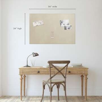 Fabric Bulletin Board Pinboard for Walls Thick & Stylish Frameless Display Notice Memory Board Offic...