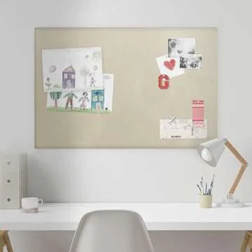 Fabric Bulletin Board Pinboard for Walls Thick & Stylish Frameless Display Notice Memory Board Office Home Elegant Decorative or School Organization Easy to Install (Sand, 24 x 36)