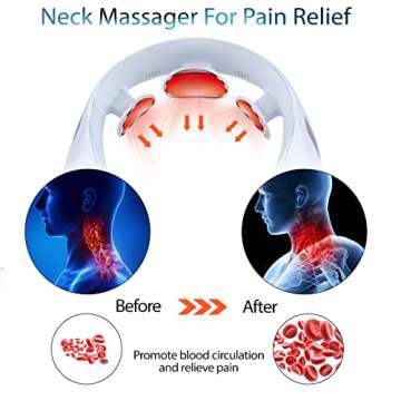 iRest Electric Pulse Neck Massager with Heat Cordless Neck Relaxer with Remote Control Deep Tissue Neck Massager