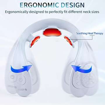 iRest Electric Pulse Neck Massager with Heat Cordless Neck Relaxer with Remote Control Deep Tissue Neck Massager