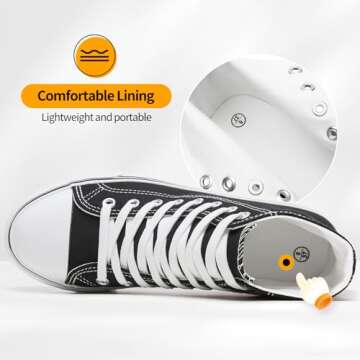 ZGR Womens High Top Canvas Sneakers for Comfortable Style
