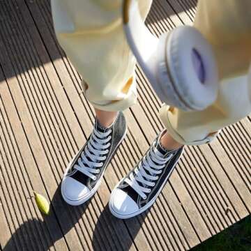 ZGR Womens High Top Canvas Sneakers for Comfortable Style