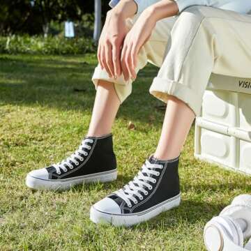 ZGR Womens High Top Canvas Sneakers for Comfortable Style