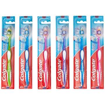 Colgate Extra Clean Toothbrush Full Head Pack of 6 - Firm Bristles for Healthy Teeth