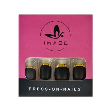Stylish Matte Black Press on Nails by iMABC - 24pcs Nails Set