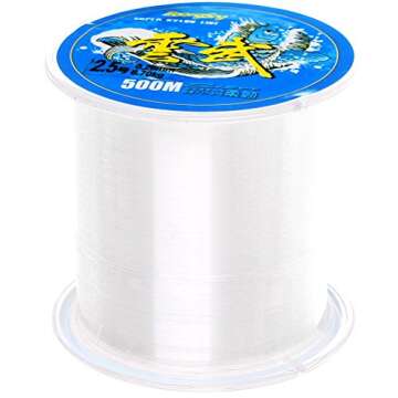Wode Shop 500 Meters Fishing Line, Nylon Monofilament Fishing Line Clear Strong Wire Transparent Fishing Thread