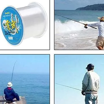 Wode Shop 500 Meters Fishing Line, Nylon Monofilament Fishing Line Clear Strong Wire Transparent Fishing Thread