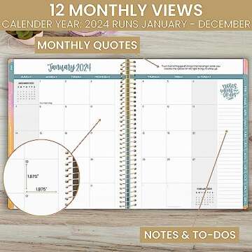 bloom daily planners 2024 (8.5" x 11") Calendar Year Day Planner (January 2024 - December 2024) - Weekly/Monthly Dated Agenda Organizer with Tabs - Creating a Life I Love