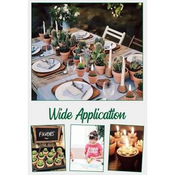 12pcs Cactus Tealight Candles Bridal Shower Gifts Boho Mexican Party Decorations Succulent Candle Mini Tea Light Baby Shower Favors Novelty Fiesta Terrarium Plant Candles Bulk