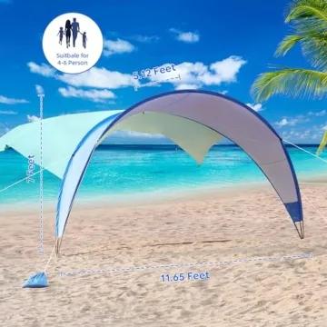 TOBTOS Beach Tent with UPF50+ Sun Protection