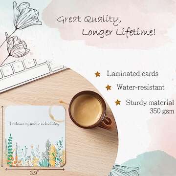 Positive Affirmations Cards for Women | Motivational Cards with Thought-Provoking Questions, Daily Affirmations for Women | Mindfulness Cards, Inspirational Cards, Meditation Cards