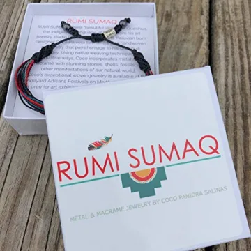 Rumi Sumaq Adjustable String Bracelet for Men with Hematite Stones